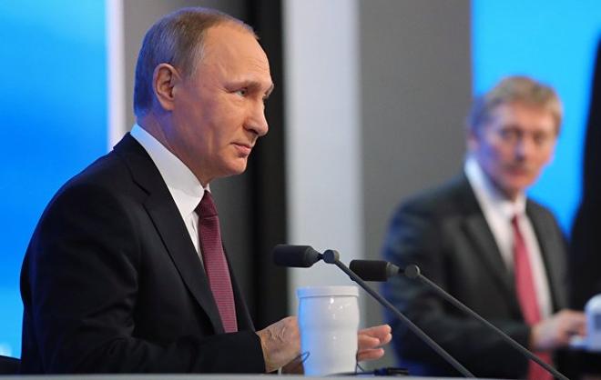 Пресс-конференция Владимира Путина началась с вопросов про предстоящие выборы