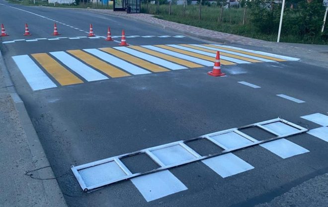 За 3 месяца в Ставрополе нанесли более 60 тысяч квадратных метров разметки