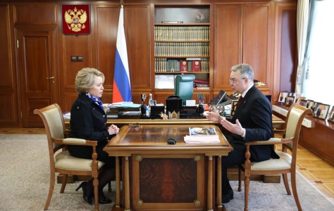 Председатель Совфеда обсудила с губернатором Ставрополья развитие края