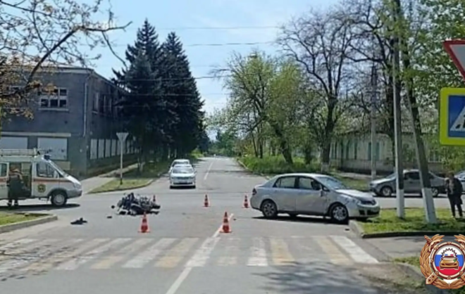 Мотоциклист протаранил легковушку в Георгиевске